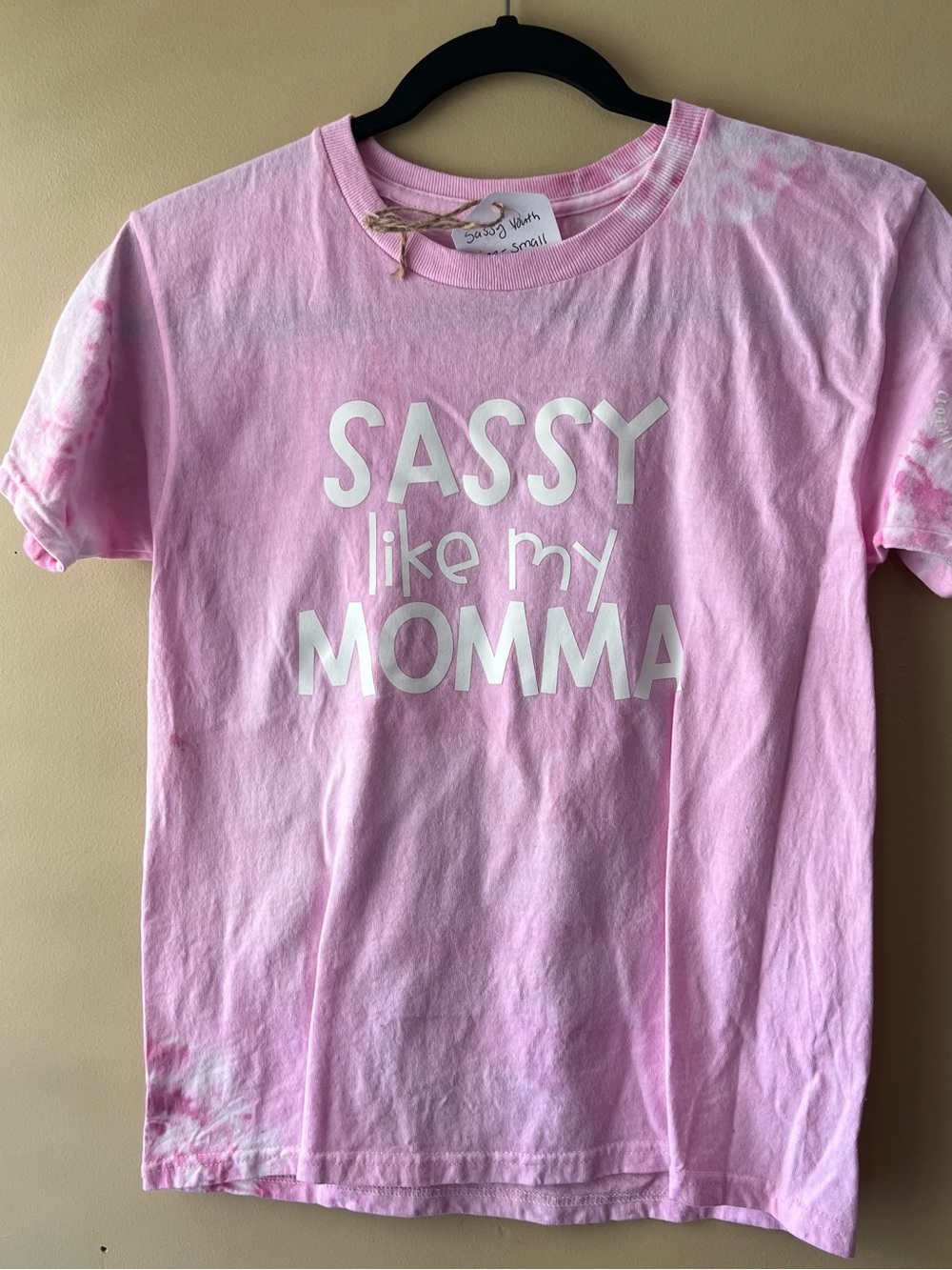 SASSY Like My Momma Pink Kids Short Sleeve Tee